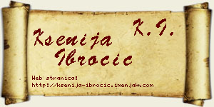 Ksenija Ibročić vizit kartica